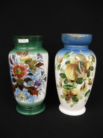 2 Victorian Art Glass Vases one 14a1e4