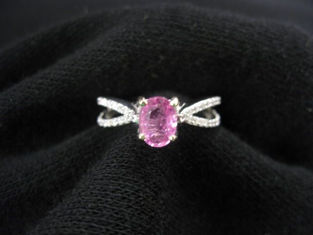 Pink Sapphire & Diamond Ring vivid 1