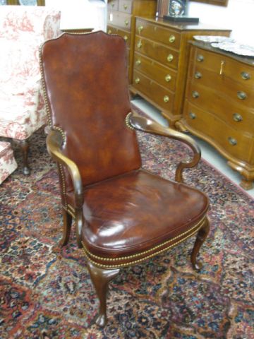 Leather Chair wooden arms and Queen 14a206