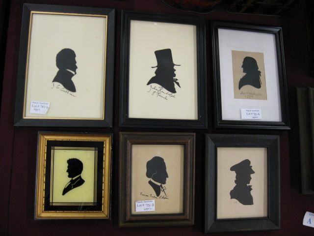 6 Silhouttes;presidents & others.
