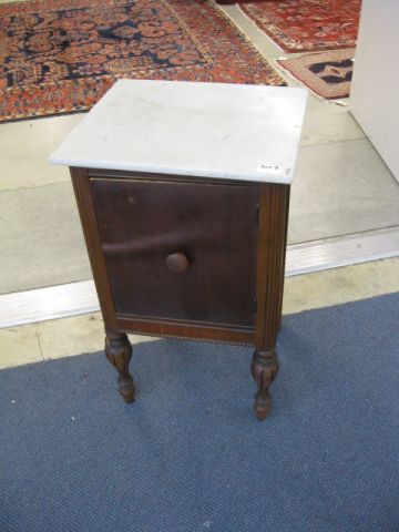 Antique Bedside Cabinet marble top.