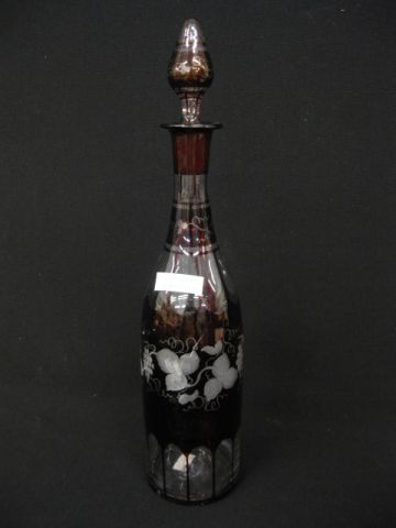 Bohemian Ruby Cut-to-Clear Decanter