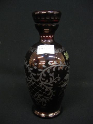 Bohemian Ruby Cut to Clear Decanter 14a2a0