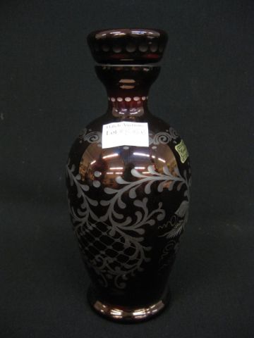 Bohemian Ruby Cut-to-Clear Decanter