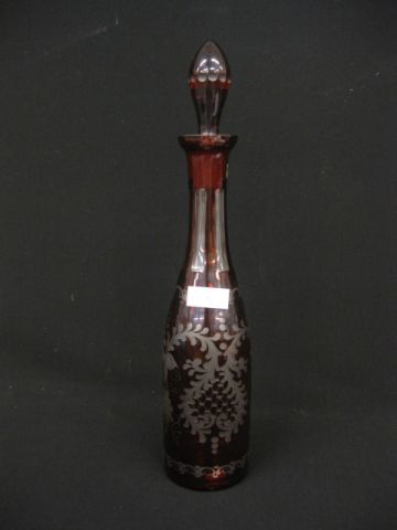 Bohemian Ruby Cut-to-Clear Decanter