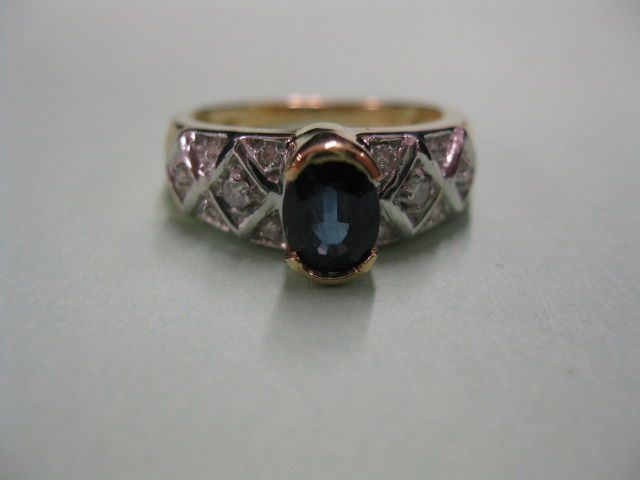 Sapphire Diamond Ring oval emerald 14a2b6