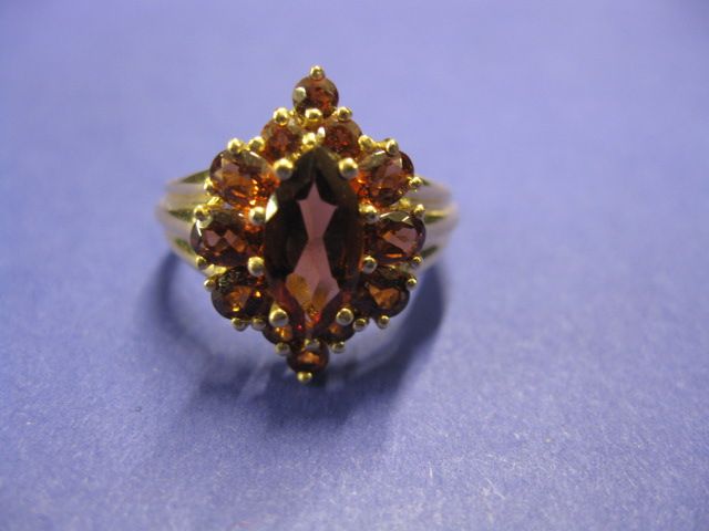 Garnet Ring cluster of vivid gems