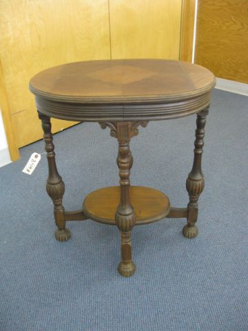 Mahogany Side Table carved lower shelf.