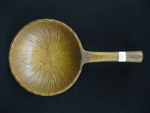 Carved Wooden Handled Bowl or Scoop