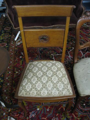 Victorian Side Chair carved ''porthole''back.