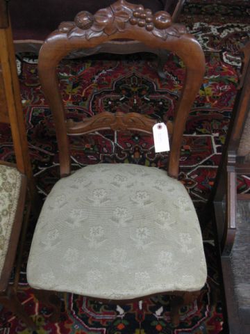 Victorian Side Chair carved fruit 14a304