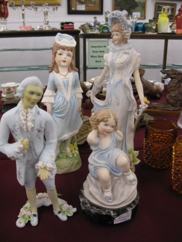 4 Bisque Figurines handpainted tallest