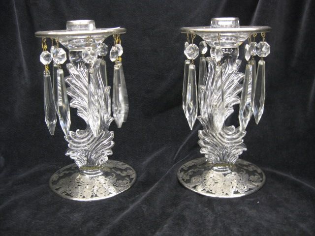 Pair of Silver Overlay Candlesticks 14a316
