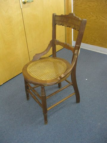 Victorian Side Chair cane seat carved
