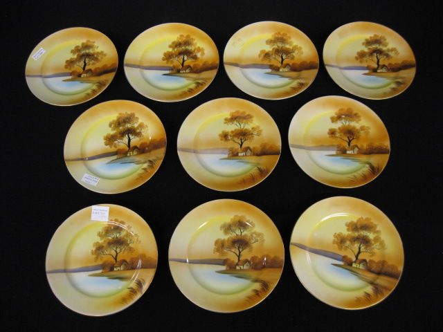 10 Noritake Autumn Handpainted Plates