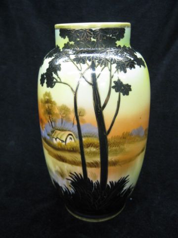 Nippon Handpainted Porcelain Vase 14a347
