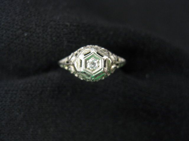 Diamond Filagree Ring small diamond 14a34d
