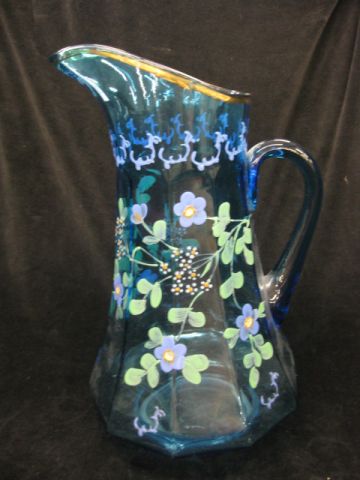 Victorian Enameled Art Glass Pitcher 14a350