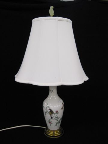 Porcelain Table Lamp bird & thistle