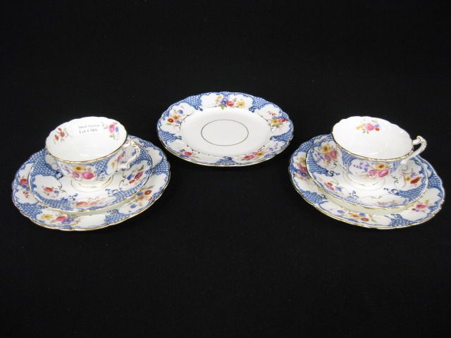 2 English Cups Saucers 3 dessert 14a362