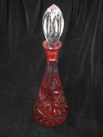 Cranberry Cut-to-Clear Decanter