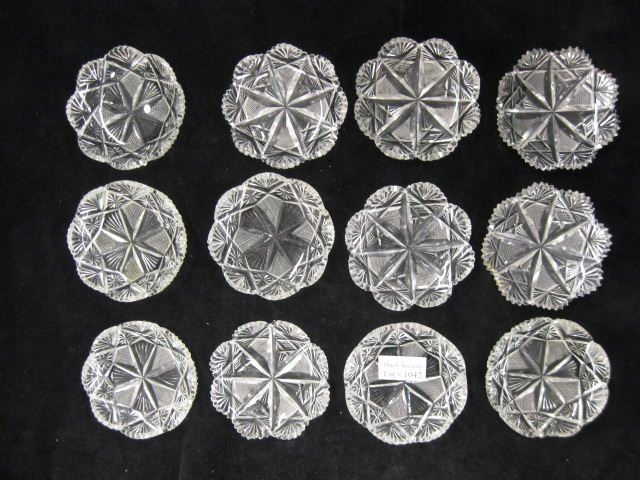 12 Brilliant Period Cut Glass Salt Cellars
