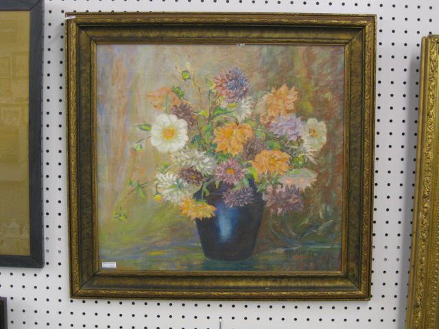 F. Wurl Pastel Still Life with Flowers