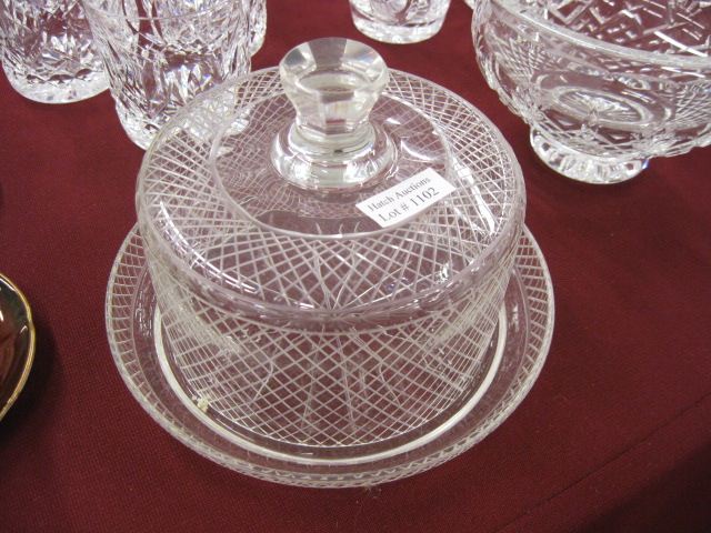 Cut Crystal Butter Dish diamond design.