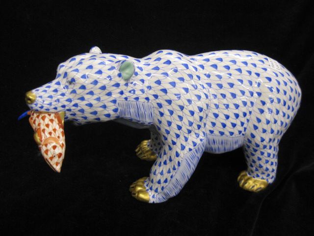 Herend Porcelain Fishnet Figurine 14a3fa