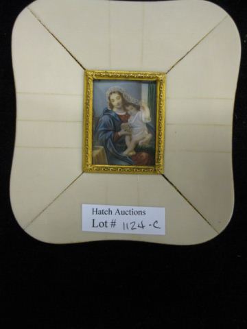 Miniature Painting on Ivory madonna