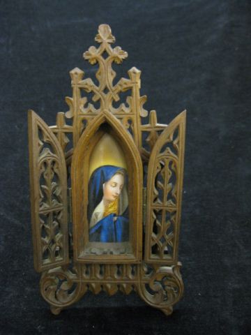 Painting on Porcelain of Mary ornate 14a405