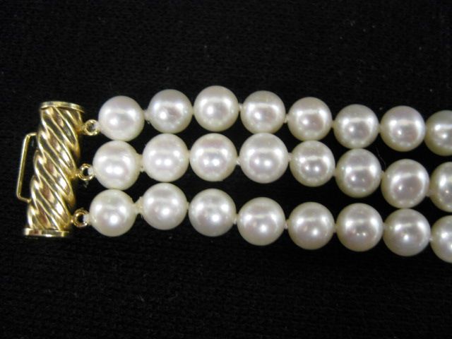 Pearl Bracelet triple strand 5.5 to