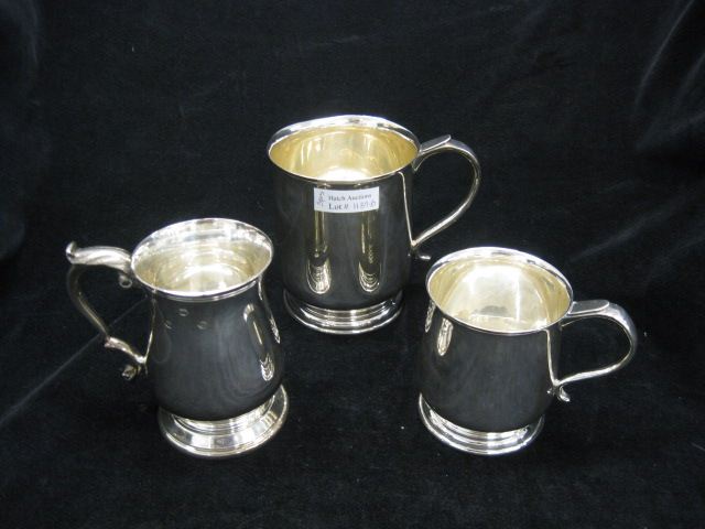 3 English Sterling Silver Mugs