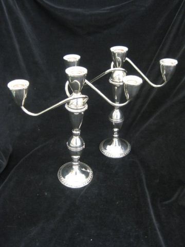 Pair of Sterling Silver Candelabra