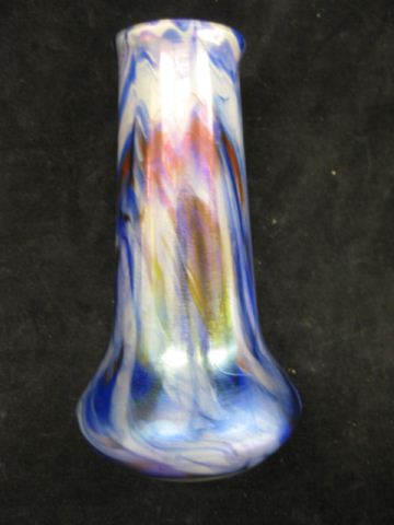 Loetz Style Art Glass Vase iridescent