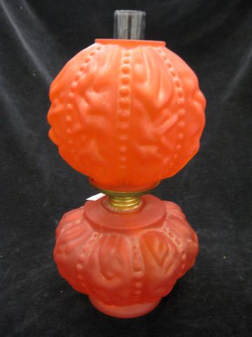 Victorian Art Glass Oil Lamp puffy 14a44b