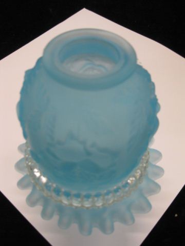 Art Glass Fairy Lamp satin blue glass