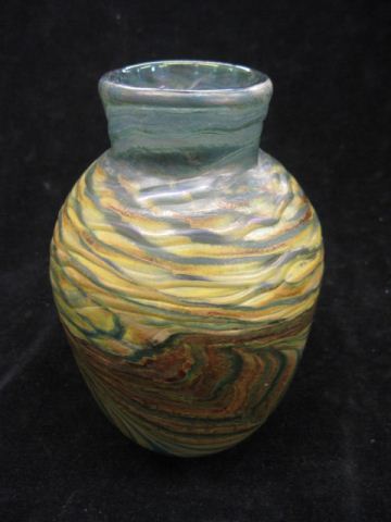 D H Smith Art Glass Vase swirling 14a454