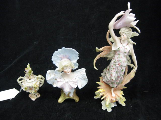 3 pc Porcelain Lot miniature urn 14a457
