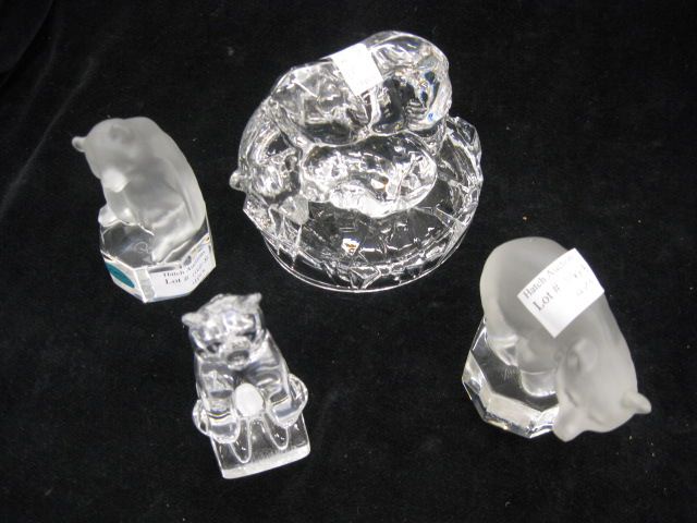 4 Crystal Figurines of Bears Goebel