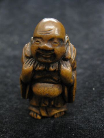 Carved Wooden Netsuke of a Buddha 14a486