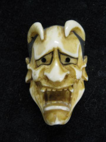 Carved Ivory Netsuke of a Devil