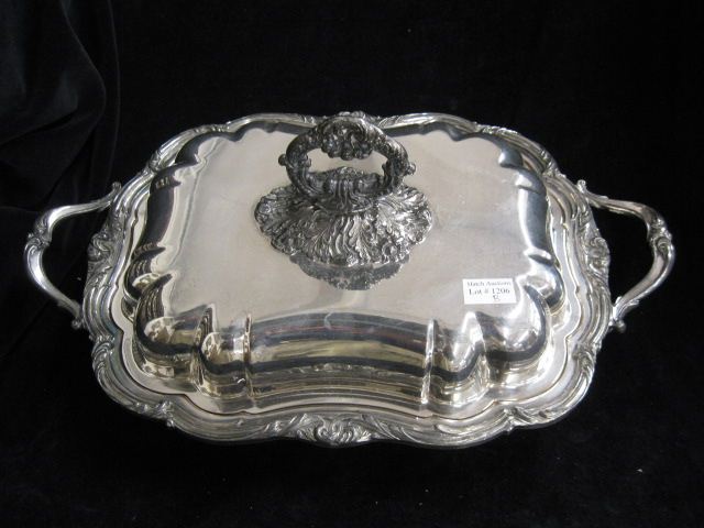 Silverplate Covered Server footed handled