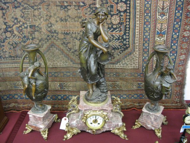 French Victorian Figural Bronze Mantle