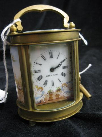 French Carriage Clock handpainted