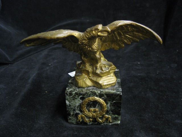 French Bronze Eagle on Green Marblesquare
