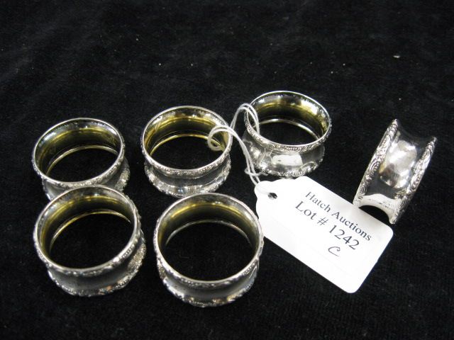 6 European Sterling Napkin Rings 14a503