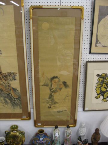 Oriental Watercolor of Two Oni