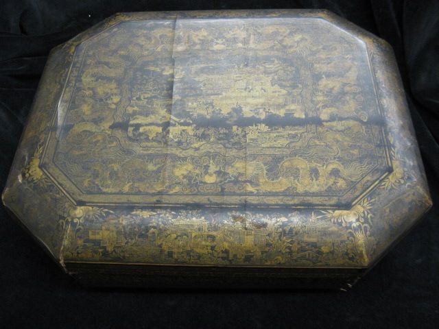 Chinese Lacquerware Game Box 19th