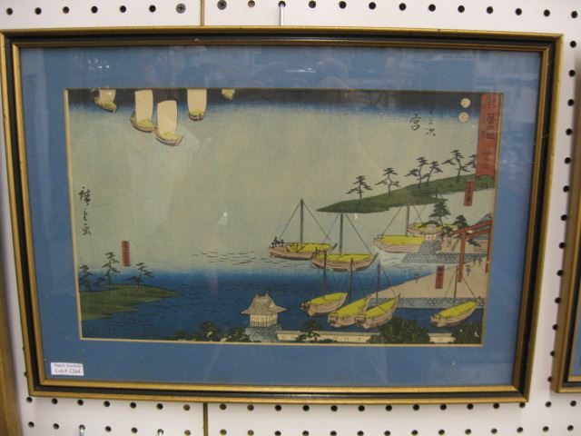 Japanese Woodblock Print harbor 14a520